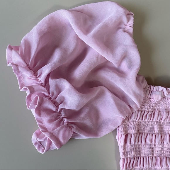 Leyden Pink Smocked Puff Sleeve Top - Picture 2 of 4